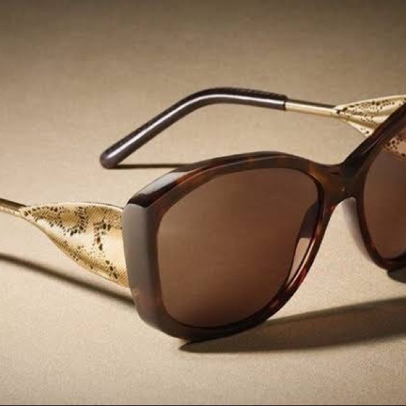 New!Original&Authentic Burberry Gabardine Collection Sunglasses Fine GoldDesign - Picture 5 of 8